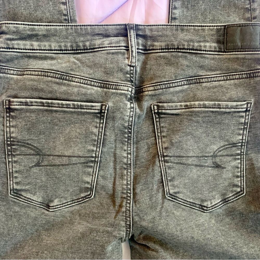 American Eagle Outfitters Women's Gray/Black Jeggings - Picture 2 of 5